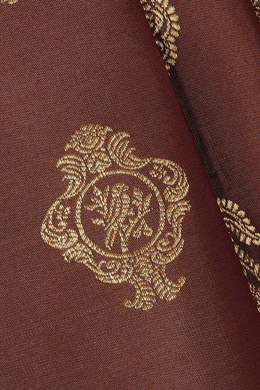 Image of Kanchipattu Brown Brocade Saree